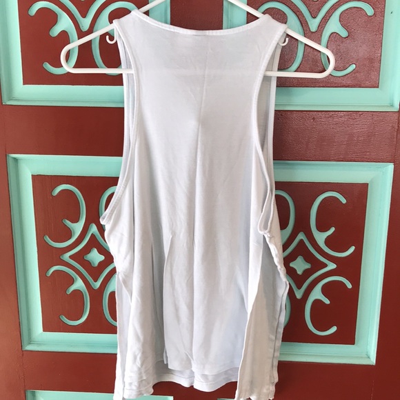 Nostalgia High Neck Tank Top . Slits up sides Sz L - Picture 5 of 8